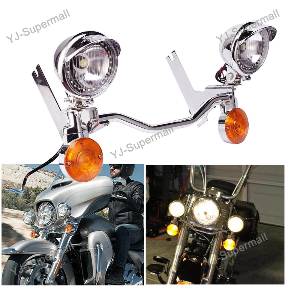 Barra de luces antiniebla LED de paso para Harley Softail FatBoy FLSTF Foto 4 de 4