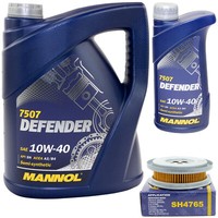 ÖL Set Mannol Defender 10W-40 API SN 6 Liter + ÖLfilter SH4765 FüR Mercedes Benz