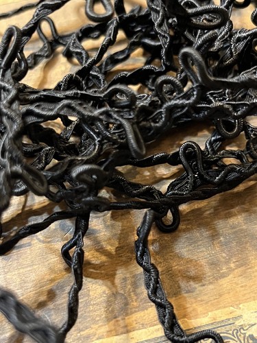 1952🌟Vintage antike schwarze glänzende geflochtene Borte 1/2" x 3,5 Yard - Bild 4 von 6