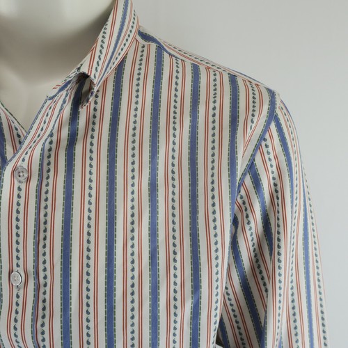 Robert Graham Flip Cuff Long Sleeve Button Up Shirt Mens XL Classic Fit Stained - Picture 3 of 15