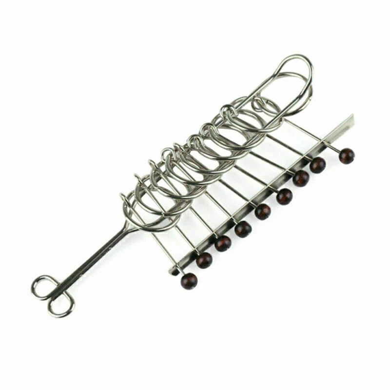Traditional Denkaufgabe Classical Metal Chinese 9 Linked Rings Puzzle Toys - Bild 4 von 4