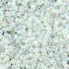 Miyuki Round Rocaille Seed Beads Size 8/0 Crystal AB 22 Gram Tube 8-250 