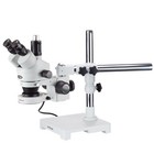AmScope 7X-45X Trinocular Zoom Stereo Boom Stand Microscope + 80-LED Ring Light