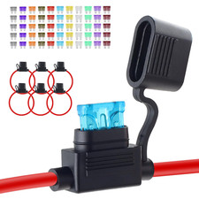 6 Pack Inline Fuse Holder 12V, Upgraded 12 AWG Waterproof Fuse Holder with 66 Pc