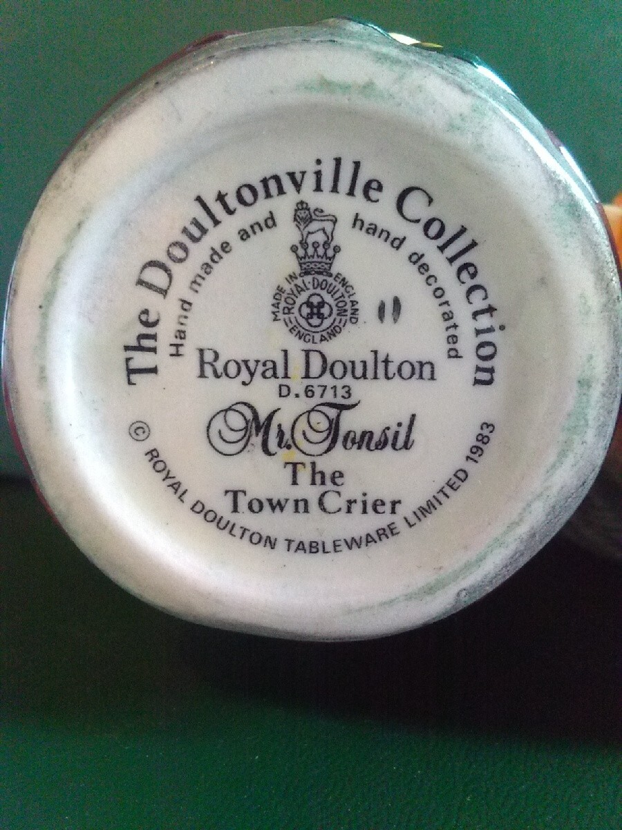 ROYAL DOULTON 4" Toby Mugs Mr. Tonsil The Town Crier D6713 & The Lawyer