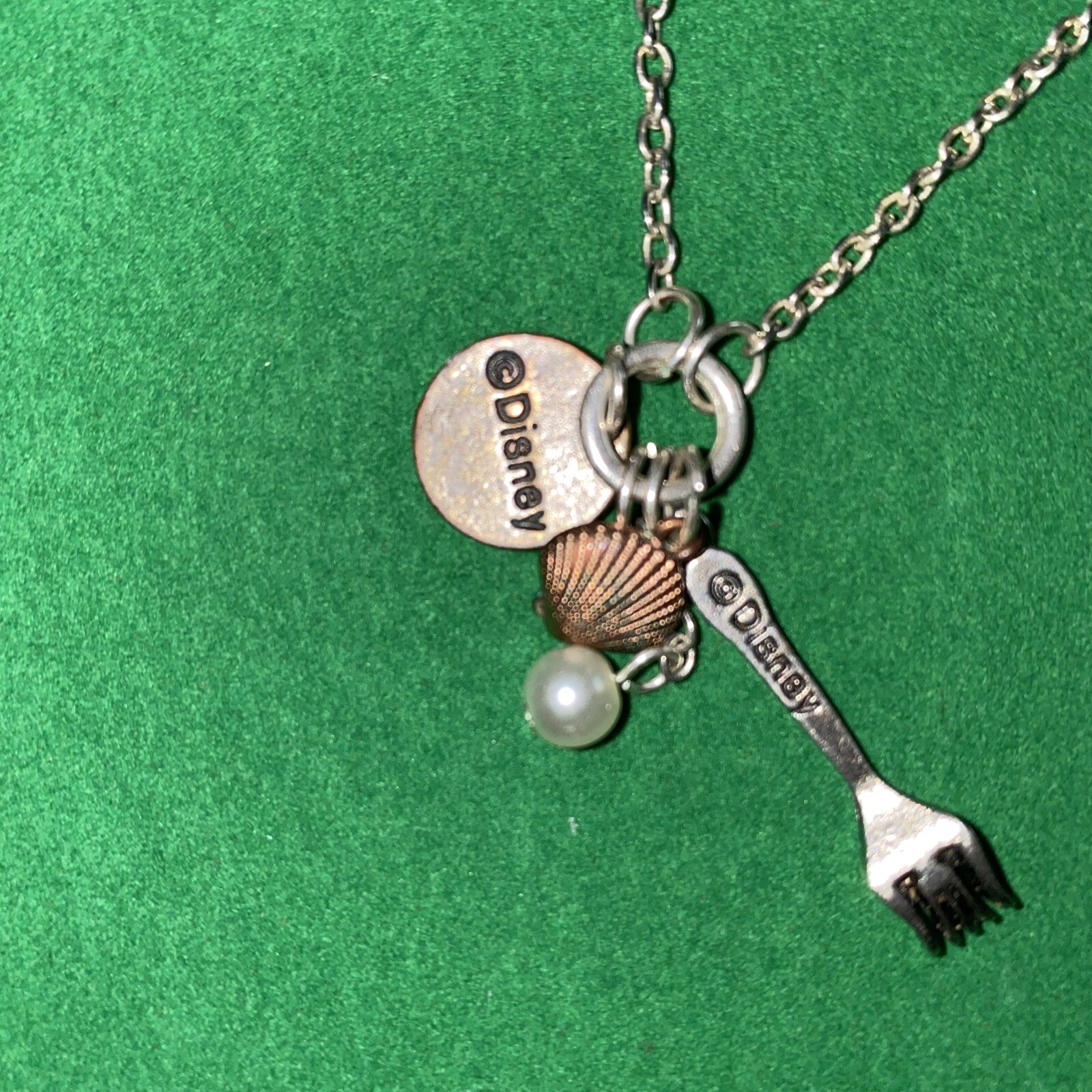 Disney Little Mermaid Charm Necklace Sea Shell Pearl … Gem