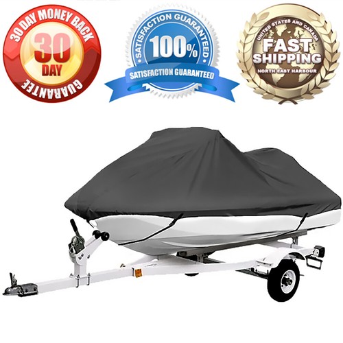 TRAILERABLE PERSONAL WATERCRAFT COVER 136"-145” GRAY STORAGE COVERS ELASTIC HEM - Picture 1 of 3