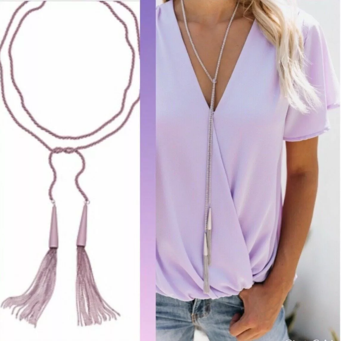 Phara tassel lariat necklace best sale