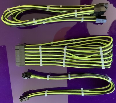 Linkup - AVA 50 cm Netzteilkabel Verlängerungshülle Custom Mod GPU PC geflochten mit Comb K