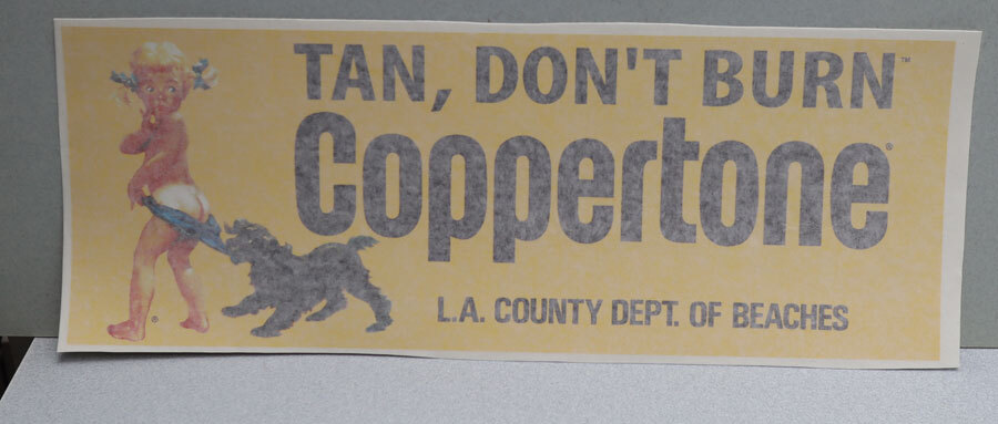 COPPERTONE Suntan Lotion Tan Dont Burn 18" Sticker Decal Sign beach ...