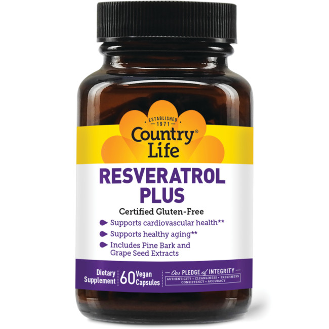 Country Life Resveratrol Plus 60 Veggie Capsules