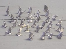Toy Soldier Vintage Lot 29 Pieces Painted Silver Soldier Figurines Militaria