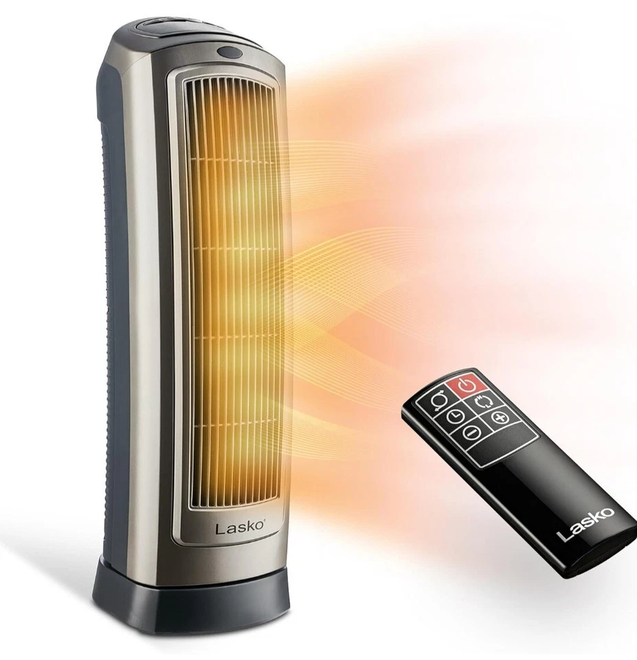 Lasko Oscillating Digital Ceramic Tower Space Heater Remote Control 23" 1500W - Image 2 of 4
