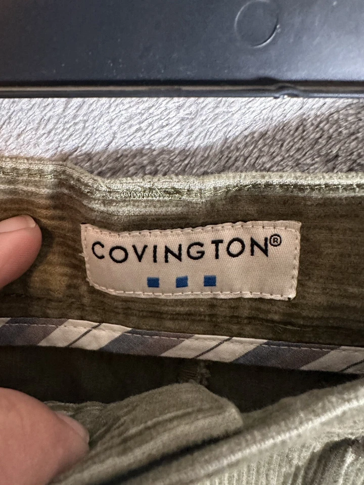 Pantalones De Colección Pana Pierna Recta Calce Regular Para Hombre 38x32 Covington NUEVO Verde Foto 3 de 4