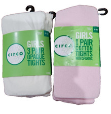 CIRCO Girls Tights White/Pink Footed Size 4-6x School Uniform 1-3 pc You Pick  