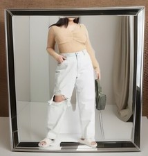 Women  s Wild Fable High Rise Distressed Baggy Dad Jeans Light Wash 6 NEW 