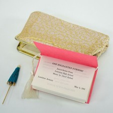 Vintage Gold Clutch Purse 1961  Junior Senior Prom Dance Card Lewiston HS Maine