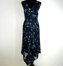 The Kooples Dress Women Large Maxi Floral Accordion Paris Work Party Core 3 No