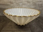 Vintage 1950's Milk Glass Gold Trimmed Large Bowl 11" x 5"