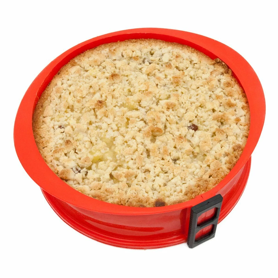 Silikon Springform Antihaftbeschichtete Kuchen Backform Silikonform & Glasboden - Bild 4 von 4