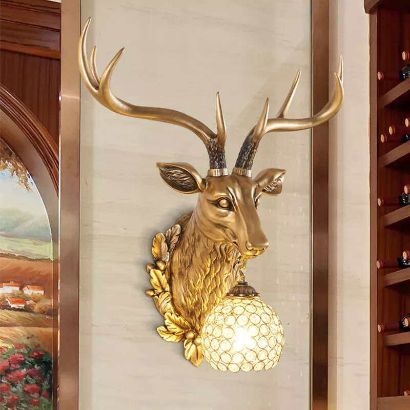 Deer head on sale wall light