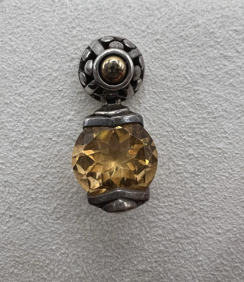 Pendientes de citrino John Hardy de plata de ley 925 y oro amarillo de 18k Foto 3 de 4