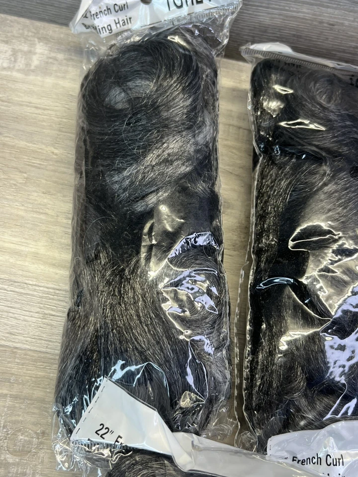 Lote de 7 paquetes de cabello trenzado rizado francés 22" gris gris gris Foto 3 de 4