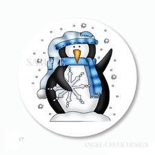 Winter Snowflakes Penguin Christmas Scrapbook Stickers Labels Envelope Seals