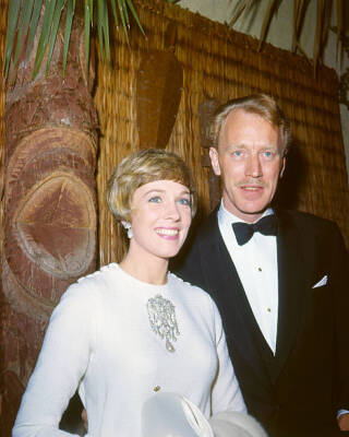 Julie Andrews and Swedish actor Max von Sydow at a party in Los An- Old Photo