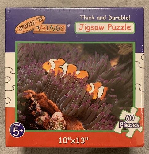 Clownfish 60 Piece Jigsaw Puzzle 10X13 Thick Durable 5+ Clown Fish Nemo Anemone - Afbeelding 1 van 5