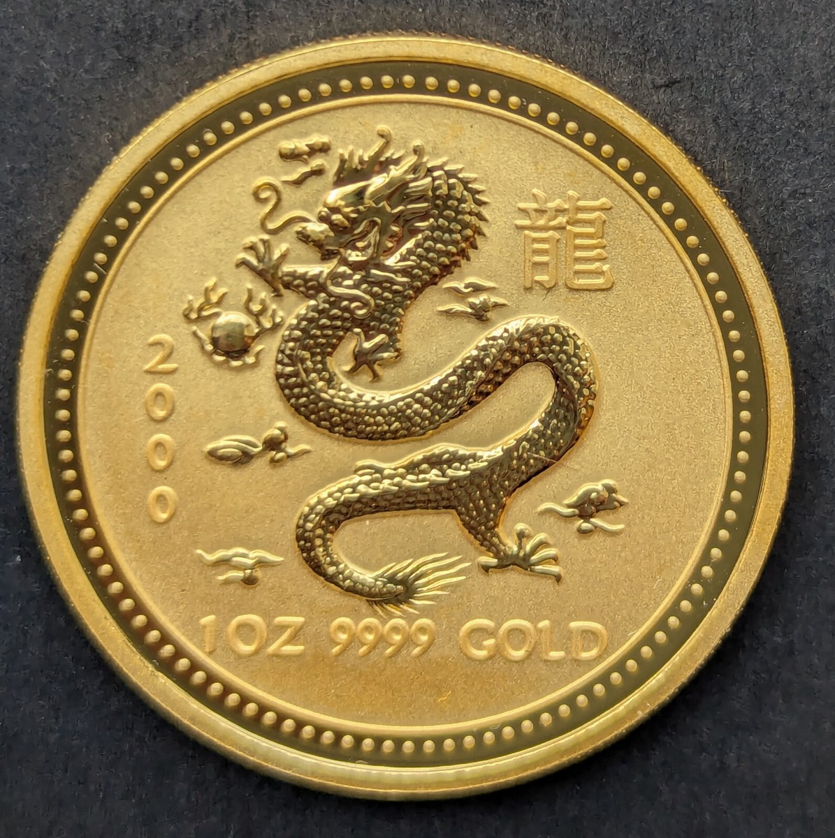 2000 GOLD 1-oz coin PERTH MINT LUNAR SERIES 1, YEAR OF THE
