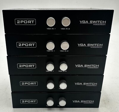 (Lot of 5) MT-VIKI 2 Port VGA Video Selector Switcher Box (2 Input 1Output)