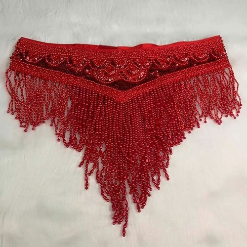 Belly Dance Costume Hip Scarf Wrap Bellydancing Belts Tassel Beads Waist Chain - Picture 15 of 17