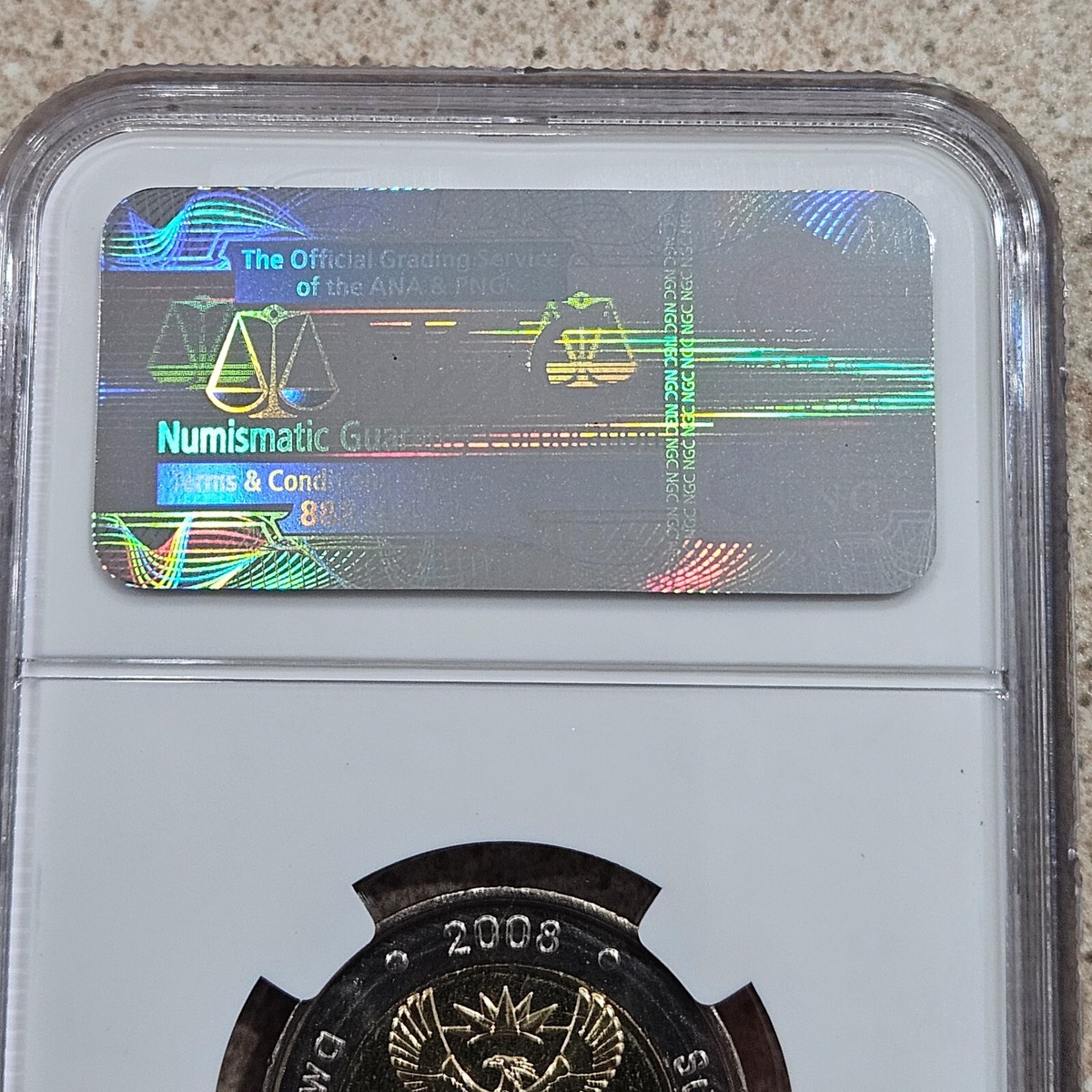 2008 South Africa 5 Rand Coin Mandela 90th Birthday NGC