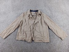 Chico's Womens Blazer Open Front Size 1 Beige Lyocell Notch Pockets