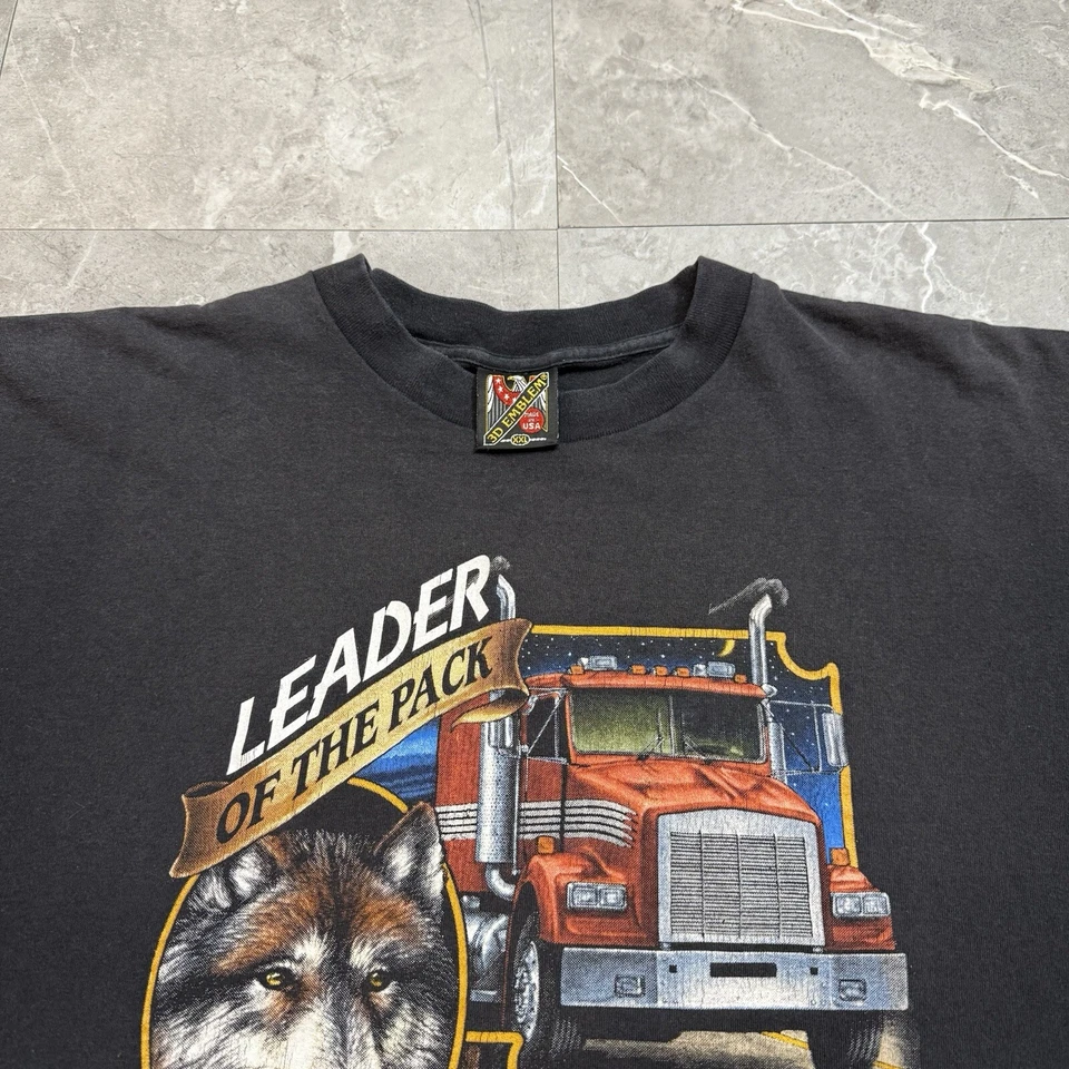 Camiseta De Colección Rara 3D Emblema Camioneros Único Líder Del Paquete Hecha en EE. UU. XXL Foto 3 de 4