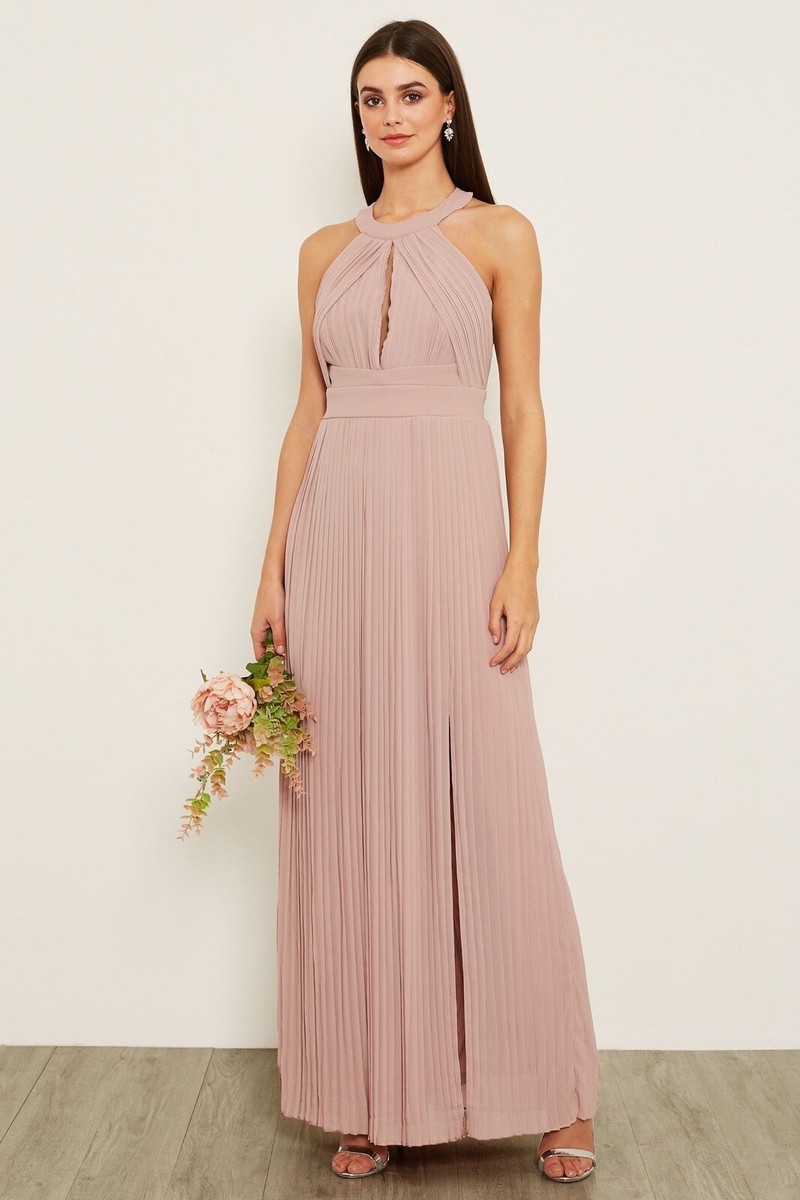tfnc pleated maxi bridesmaid dress ASOS London Grey Prague Wedding Prom Dolly Daze | Powder Made from a comfortable CATEGORY_ACCESSORIES Color:Dark Blue (6)