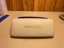 VERSACE Original Hard Glasses Case White  Gold Lettering