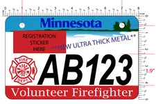 Minnesota Volunteer Firefighter ATV/UTV license Plate *FREE SHIPPING* HD METAL!!