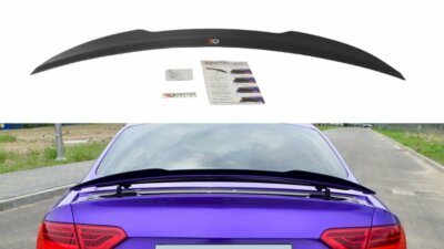 Spoiler Flügel Verlängerung Maxton Design Glanz Schwarz ABS für Audi Rs5 8T / 8T FL