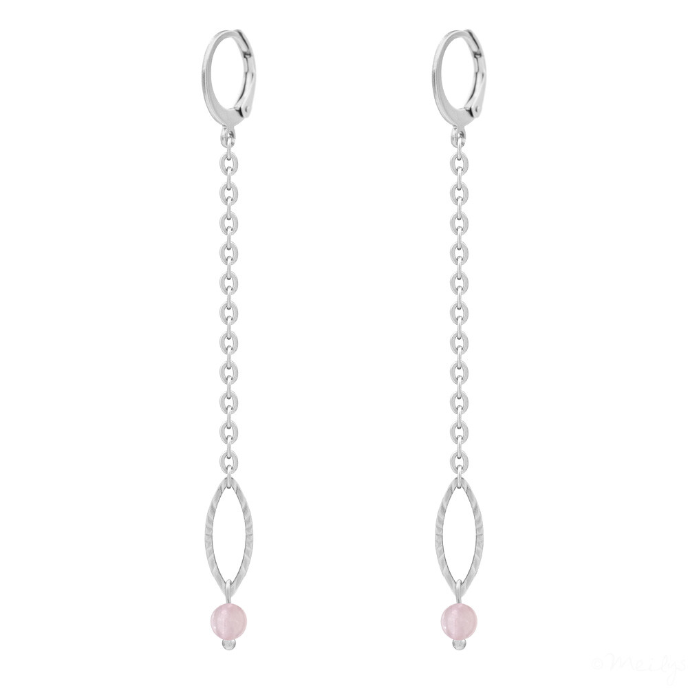 Boucles d'oreilles quartz et acier inoxydable, une idée cadeau d'anniversaire idéale