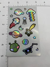 Space rocket planets sticker sheet (6)