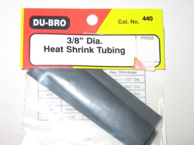 Du-Bro 440 3/8" Diameter Black Heat Shrink Tubing - 3 Pack - For Insulating Electrical Splices - View #7