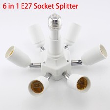 6 in 1 E27 Socket Base Adjustable Splitter Adapter Light Bulb Holder Converter
