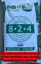 Sustane 8-2-4 Natural Organic Slow-Release Fertilizer Medium Grade- Made in USA