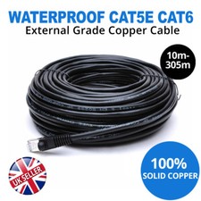 CAT6 External Cable 100% Pure Solid Copper CCTV Wire 10M 20M 50M 100M 305M Lot