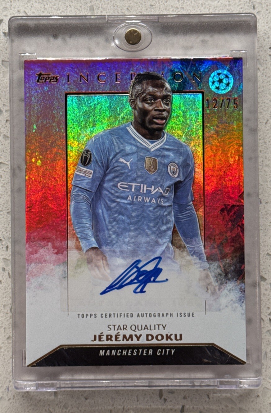 2023-24 Topps Inception UCC Jeremy Doku Auto /75  Manchester City