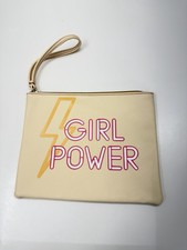 Conair Sophia Joy Wristlet Cosmetic Bag Girl Power Yellow Zipper Makeup Bag
