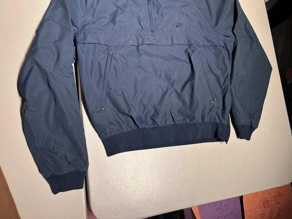 Chaqueta Nike Hombre’s Mediana Azul Pullover Pista Hecha en EE. UU. Rara OG De Colección 80’s Etiqueta Azul Foto 3 de 4