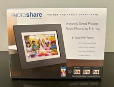 Simply Smart Home PhotoShare - 8" Grey WiFi Frame Photo Album